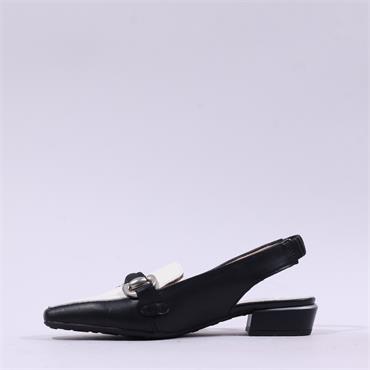 Hispanitas Azucena Slingback Block Heel - Black White